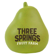 Promotional printed Stress Pears with a company logo branded on the side from Total Merchandise