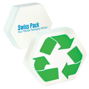 Promotional Stress Recycle Logo in Off White/Green Printed on the Back with a Logo