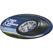 Branded Round Brite Mat Tyre Coasters with a design from Total Merchandise