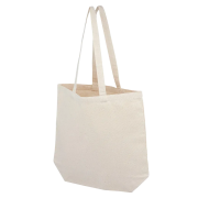 Promotional 10oz Canvas Shopping Bags in Natural Cotton with Printed Logo by Total Merchandise