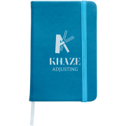 Custom printed Soft Feel Pocket Notebooks in light blue from Total Merchandise