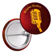 32mm Button Badge in White/Silver