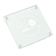 Promotional Square Flat Glass Coasters Engraved with your Company Logo by Total Merchandise