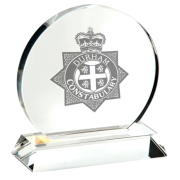 Medium Crystal Circle Awards Engraved with your Logo & Individual Names by Total Merchandise