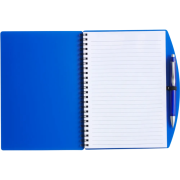 Promotional printed A5 Plastic Cover Notebooks in blue from Total Merchandise