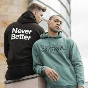 Promotional AWD College Hoodies in Black and Green Printed with a Logo by Total Merchandise