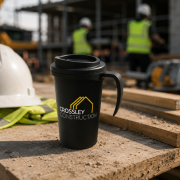 Lifestyle image of the Americano Grande Thermal Mugs by Total Merchandise