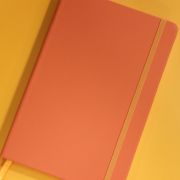 Lifestyle image of the Luxury Soft Feel Notebooks with a design from Total Merchandise