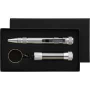 Custom Branded Screwdriver Pen and Torch Sets in Grey customised with your company logo