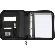 Open view of our Portfolio Conference Folders in black from Total Merchandise