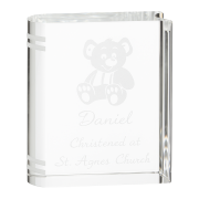 Promotional 100mm Optical Crystal Books Custom Engraved with your Logo from Total Merchandise
