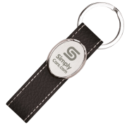 Promotional Elite Hide Leather Keyring with a company logo branded to 1 side from Total Merchandise