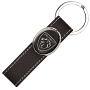 Custom Elite Hide Leather Keyring in black from Total Merchandise