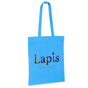 Branded cotton shopping bags in light blue from Total Merchandise
