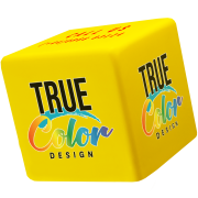 Personalised Stress Cube in yellow from Total Merchandise
