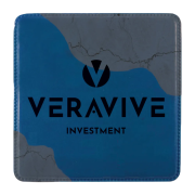 PVC Welded Square Coasters in Mid Blue