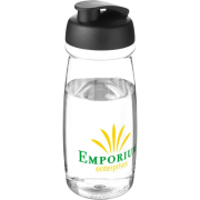 600ml Pulse Sports Bottles with Flip Lid in Transparent/Black