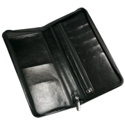 RFID Darwin PU Zipped Travel Wallets in Black
