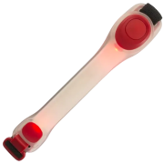Branded Flashing LED Silicone Arm Straps in Transparent/Red with a design from Total Merchandise