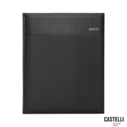Promotional Quarto Matra Weekly Diary in Black is branded by Total Merchandise.