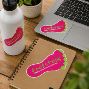 Lifestyle image of the Large White Vinyl Stickers by Total Merchandise