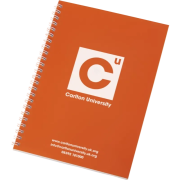 A5 Polypropylene Spiral Bound Notebooks in Orange/White from Total Merchandise