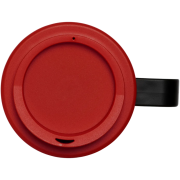 Top View of Red Sip Lid on the Brite Americano Grande Travel Mugs from Total Merchandise