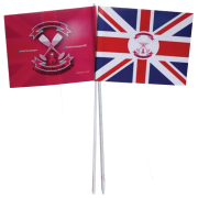 Full Colour Hand Flags in White