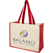 Promotional printed Premium Canvas & Jute Shopping Bags in Red from Total Merchandise