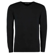 Kustom Kit Arundel Mens V Neck Sweatshirts in Black