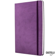 Logo personalised Tucson Flexible Ruled Medium Notebooks in Purple from Total Merchandise