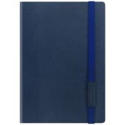 Custom branded A5 Milton PU Notebooks in navy available from Total Merchandise