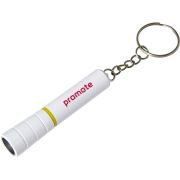 Branded Accent LED Light Keychains with a printed logo on the side from Total Merchandise