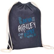 Denim Drawstring Bags in Blue