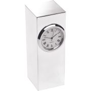 Corporate Branded Silver Plated Column Clocks from Total Merchandise