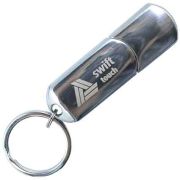 Branded USB City Flashdrive Keyrings in Silver Nickel with Engraved Logo from Total Merchandise