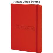 Custom branded notebooks for councils debossing example
