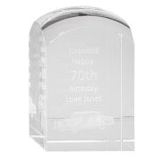3D Engraved Crystal Domed Towers in Clear