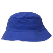 Twill Bucket Hat in Royal Blue/White