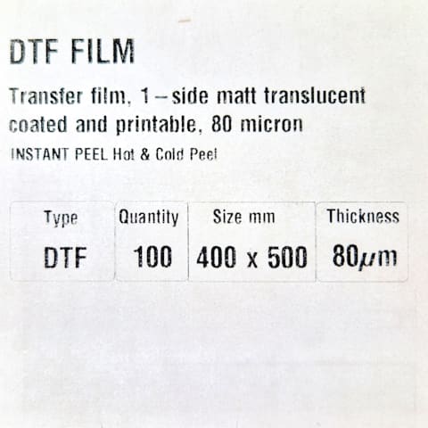 Bleher Optimont DTF Fólia 400mm X 500mm DTF