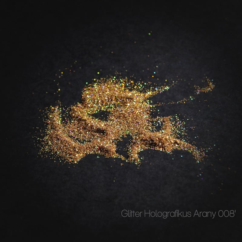 Glitter (csillámpor) Holografikus arany 008' 200 mikronos szemcseméret 