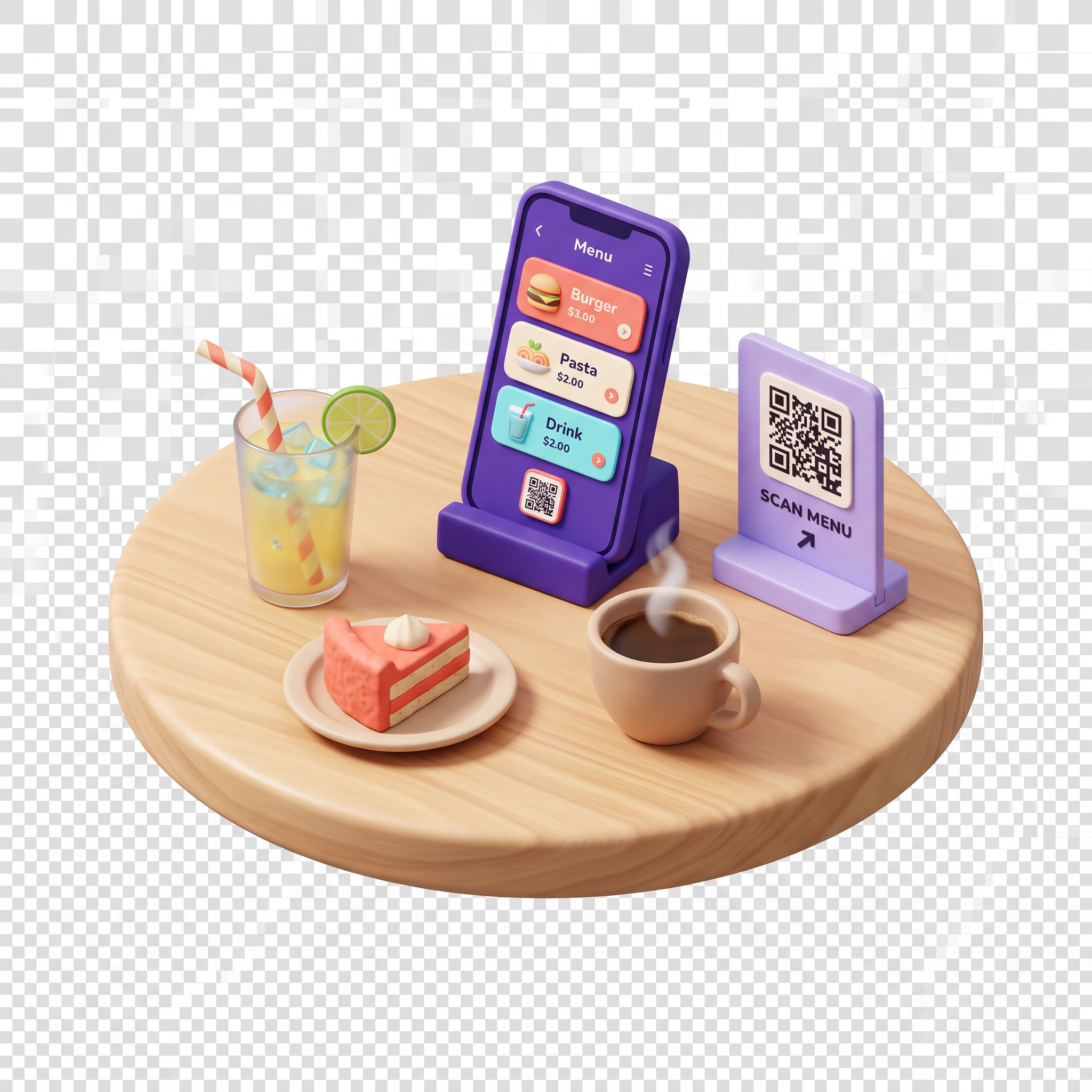 QR menü illüstrasyonu