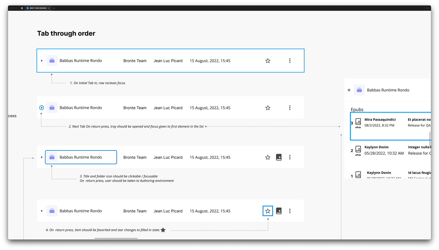 an image detailing the accessibility tab through order and focus ring styling