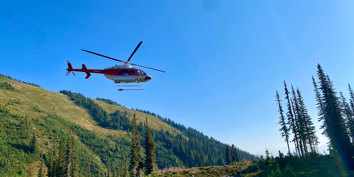 Helicopter to Sunrise Lodge, hike along Paradise Ridge to Meadow Lodge