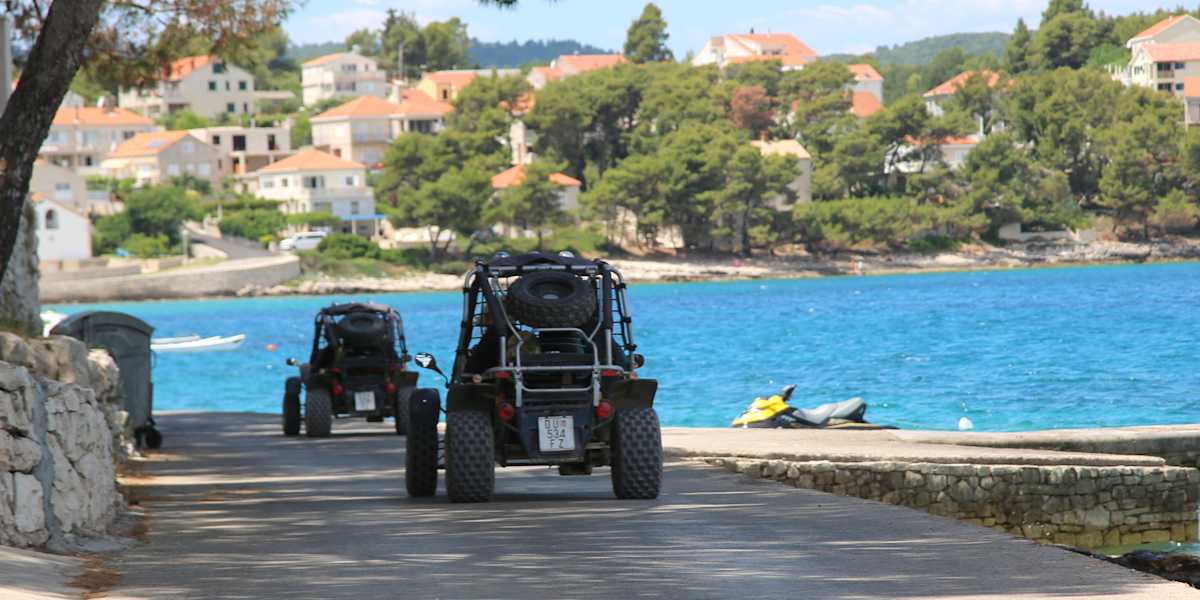 Buggy safari on Lumbarda beach, snorkel and wine tasting