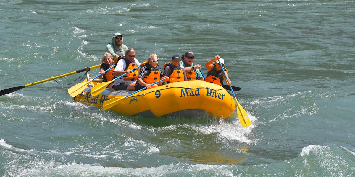 Rafting in Snake River Canyon, biking in Grand Teton