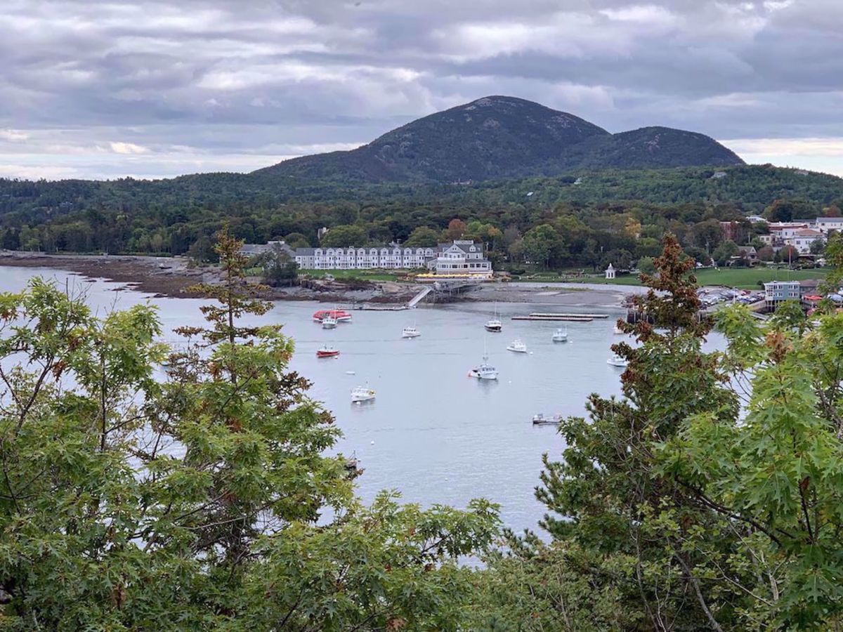 Coast of Maine Bike Tour Bar Harbor inn from the island