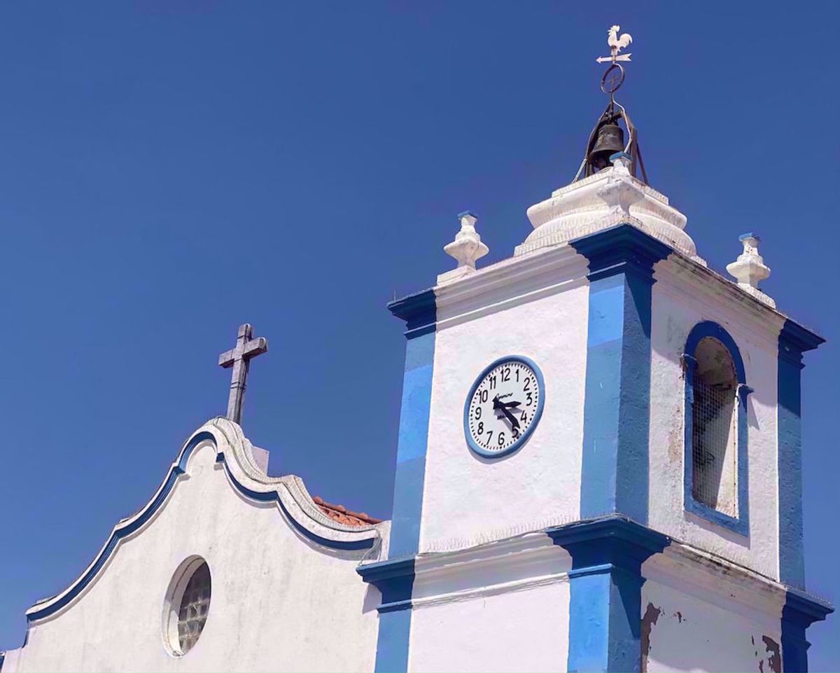 Portugal Beaches & Castles Bike Tour blue and white church