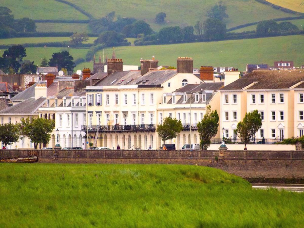 England Devon Cornwall Bike Tour Hotel row in Barnstable