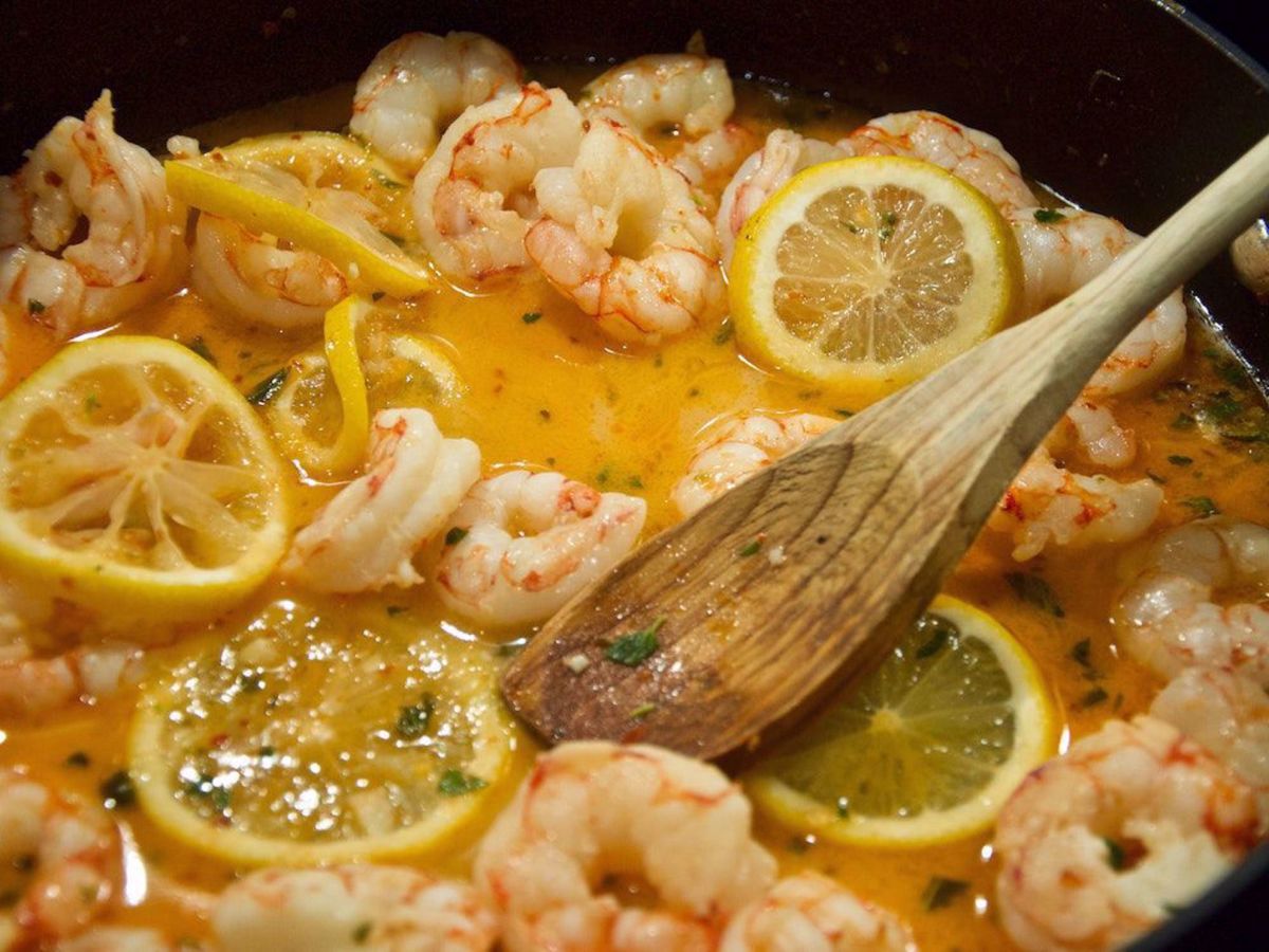 Florida's Legacy Trail Getaway Bike Tour Shrimp & Lemon Dish